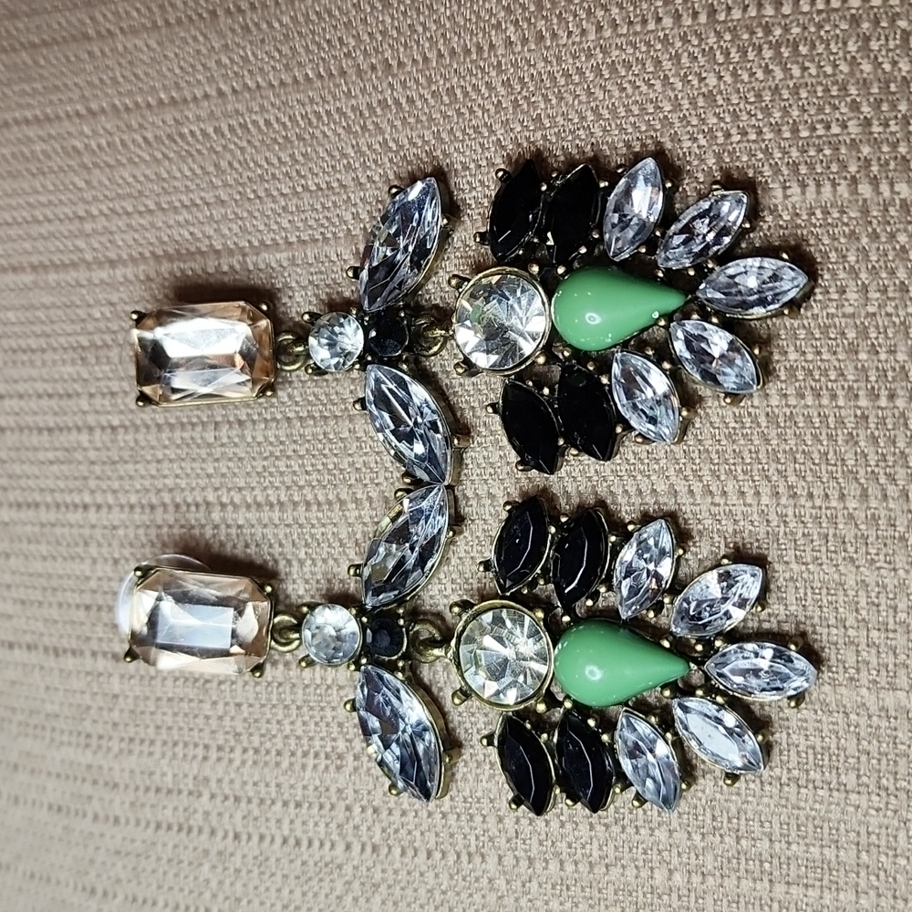"Simone" Earrings || Clear Crystal Statement - Picture 7 of 12